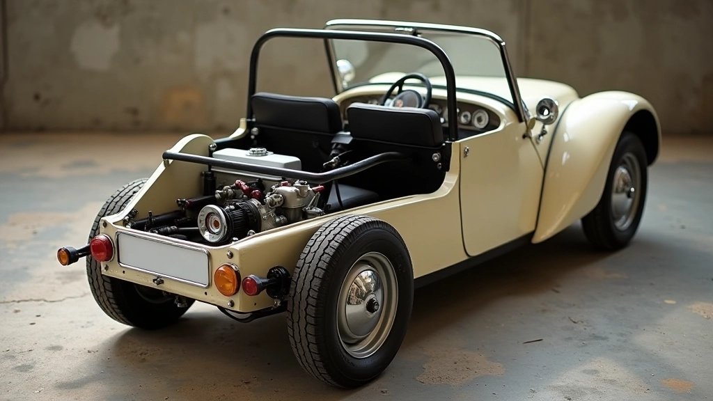 Messerschmitt KR200 galinė pusė, mažas variklis, vienas priekinis ratas, techninė perspektyva