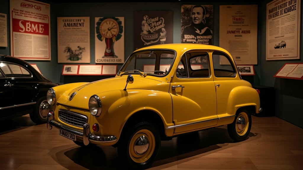 Istorinis Peel P50 1960-ųjų paroda, originalūs reklaminiai plakatai, archyvinis palikimas